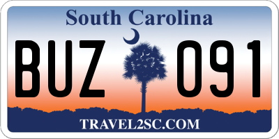 SC license plate BUZ091