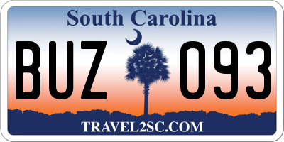 SC license plate BUZ093