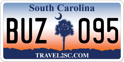 SC license plate BUZ095