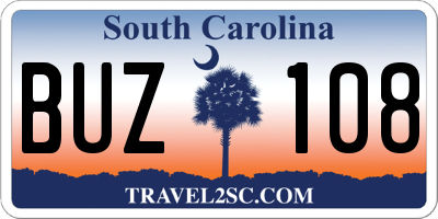 SC license plate BUZ108