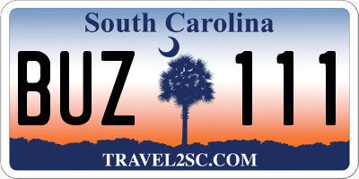 SC license plate BUZ111