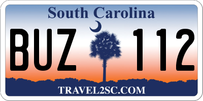 SC license plate BUZ112