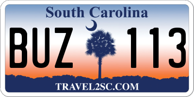 SC license plate BUZ113