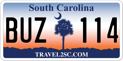 SC license plate BUZ114