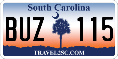 SC license plate BUZ115