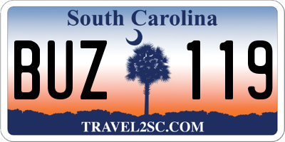 SC license plate BUZ119