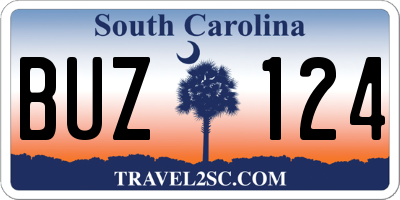 SC license plate BUZ124