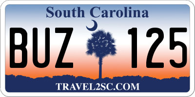 SC license plate BUZ125