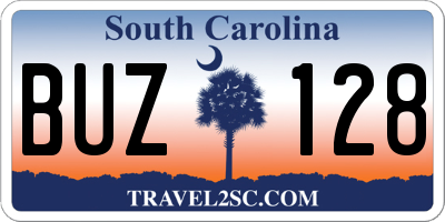 SC license plate BUZ128