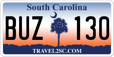 SC license plate BUZ130