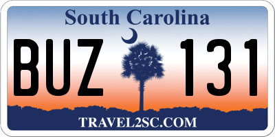 SC license plate BUZ131