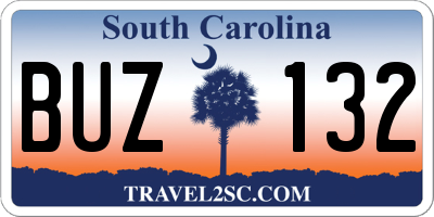 SC license plate BUZ132