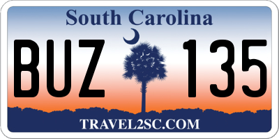 SC license plate BUZ135