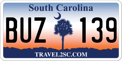 SC license plate BUZ139