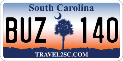 SC license plate BUZ140