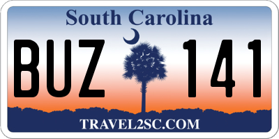 SC license plate BUZ141