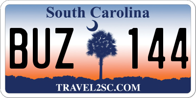 SC license plate BUZ144