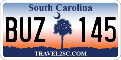 SC license plate BUZ145