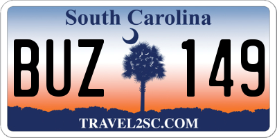 SC license plate BUZ149