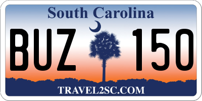 SC license plate BUZ150