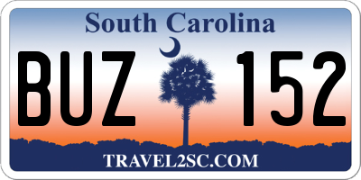 SC license plate BUZ152