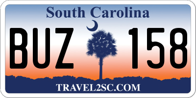 SC license plate BUZ158