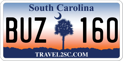 SC license plate BUZ160
