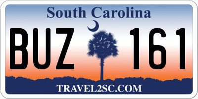 SC license plate BUZ161