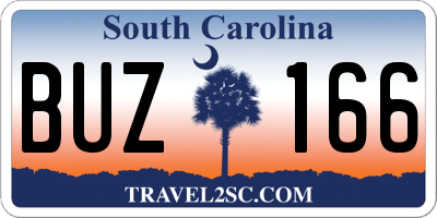 SC license plate BUZ166