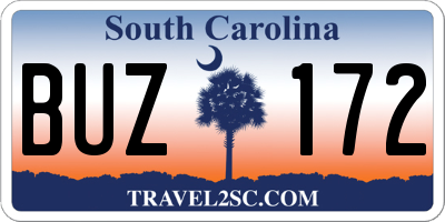 SC license plate BUZ172