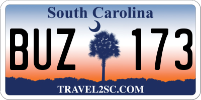 SC license plate BUZ173