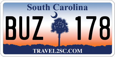SC license plate BUZ178