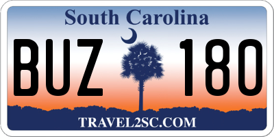 SC license plate BUZ180