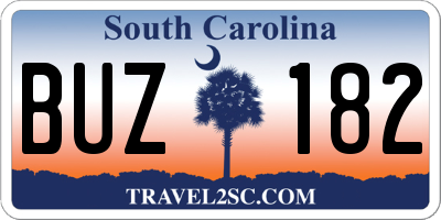 SC license plate BUZ182