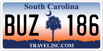 SC license plate BUZ186