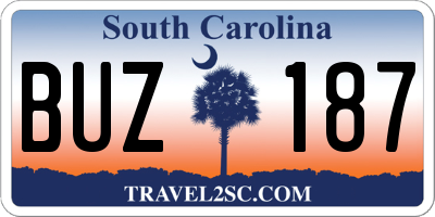 SC license plate BUZ187