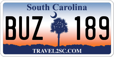 SC license plate BUZ189