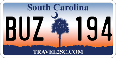 SC license plate BUZ194