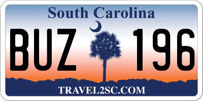 SC license plate BUZ196