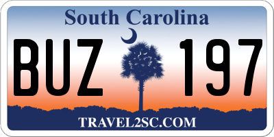 SC license plate BUZ197
