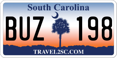 SC license plate BUZ198