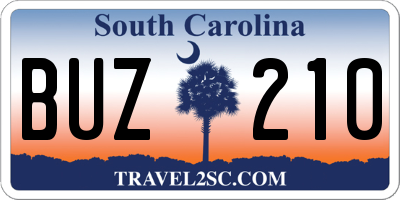 SC license plate BUZ210