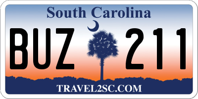SC license plate BUZ211