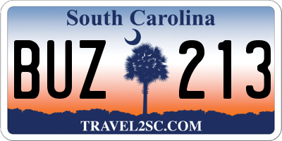 SC license plate BUZ213