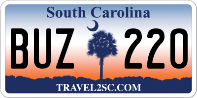 SC license plate BUZ220
