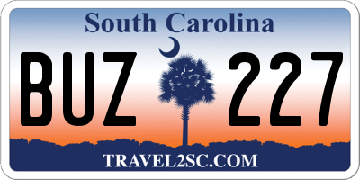 SC license plate BUZ227