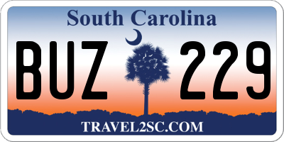 SC license plate BUZ229