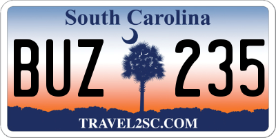 SC license plate BUZ235