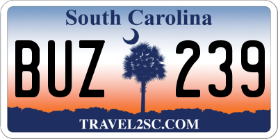 SC license plate BUZ239