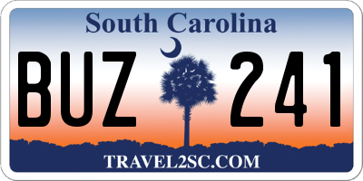 SC license plate BUZ241